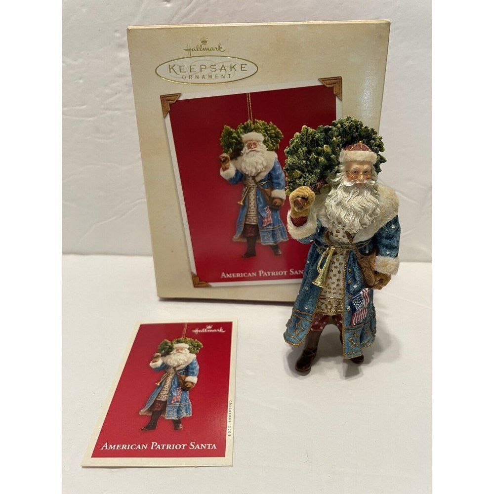 2003 American Patriot Santa Hallmark Keepsake Ornament Christmas Tree American